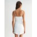 Heavy Industry Diamond Tassel Sleeveless Square Neck Bandage Dress Small Dress