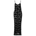 Fashionable and sexy backless hollowed out woolen camisole dress
