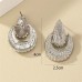 Metal textured shell water droplet shaped earrings