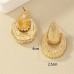 Metal textured shell water droplet shaped earrings