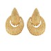 Metal textured shell water droplet shaped earrings
