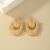 Metal textured shell water droplet shaped earrings