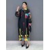 Graffiti Printed Dress For Women Fashion Lapel Pocket Patchwork Full Sleeve Loose Vestido Robe Autumn New