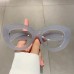 Cat eye shaped anti blue light eyeglass frame for street photography, appearing slim, simple, and versatile flat light mirror