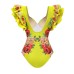 One Piece Bathing Suit for Women with Bikini Maxi Wrap Skirt 2Pcs Floral Print Swimsuit High Waist Tummy Control Beach Suits