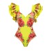 One Piece Bathing Suit for Women with Bikini Maxi Wrap Skirt 2Pcs Floral Print Swimsuit High Waist Tummy Control Beach Suits