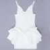 V-neck strap with ruffled edge and leakage backpack buttocks dress