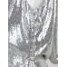Sexy Sleeveless Sequins 3D Flower High Split Long Dress Women Sliver V-Neck Sequin Flower Design Maxi Dress Elegant Celebrity