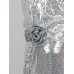 Sexy Sleeveless Sequins 3D Flower High Split Long Dress Women Sliver V-Neck Sequin Flower Design Maxi Dress Elegant Celebrity