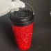 Diamond inlaid vacuum stainless steel coffee cup creative handle insulated cup vacuum portable car cup