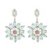 Mixed Color Zircon Micropaved Flower Studs Feminine Earrings