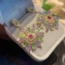 Mixed Color Zircon Micropaved Flower Studs Feminine Earrings