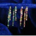 Light luxury colorful water drop double layer tassel zircon sweet reversible earrings for women