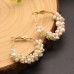 Pearl earrings, high-end freshwater pearl earrings, fashionable European and American style jewelry