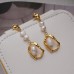 kshmir Natural pearl earrings female temperament light luxury long studs silver needle retro ear accessories wholesale