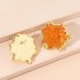 Korean Fashion Earrings For Women Hyperbole Salt Bearing Stone Yellow Metal Electroplating Party Nightclub Gothic Wind Jewelry