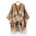 Warm air conditioning for autumn and winter is covered with a thick tassel split cape