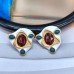 Handmade enamel French earrings, elegant women's palace style retro earrings