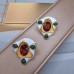 Handmade enamel French earrings, elegant women's palace style retro earrings