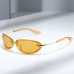 Brown Fashion Glasses Cut Edge Futuristic Street Photo Sunglasses Brown Fashion Glasses Cut Edge Futuristic Street Photo Sunglasses