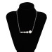 Geometric arrangement beaded pendant simple and niche imitation pearl necklace for women