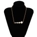 Geometric arrangement beaded pendant simple and niche imitation pearl necklace for women