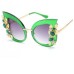 Diamond-encrusted personalized frame fashion sunglasses