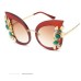 Diamond-encrusted personalized frame fashion sunglasses