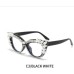 Cat-eye diamond-encrusted anti-blue light flat glasses