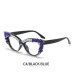 Cat-eye diamond-encrusted anti-blue light flat glasses