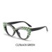 Cat-eye diamond-encrusted anti-blue light flat glasses