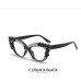 Cat-eye diamond-encrusted anti-blue light flat glasses