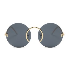 Punk style sunglasses glasses European and American round frame rimless sunglasses Punk style sunglasses glasses European and American round frame rimless sunglasses