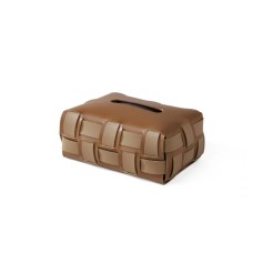 Double layered high-end woven tissue box dining table living room paper drawing box household hand wiping paper box minimalist