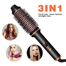 Electric Ionic Ceramic Rolling Round Hair Curler Brush Heated Thermal Brush