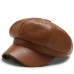 PU leather octagonal hat, versatile for men and women, painter hat, vintage art painter hat