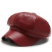 PU leather octagonal hat, versatile for men and women, painter hat, vintage art painter hat