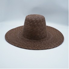 High top brown wheat straw big brim holiday straw hat for women summer sun protection High top brown wheat straw big brim holiday straw hat for women summer sun protection