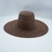 High top brown wheat straw big brim holiday straw hat for women summer sun protection