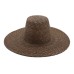 High top brown wheat straw big brim holiday straw hat for women summer sun protection