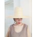 High top brown wheat straw big brim holiday straw hat for women summer sun protection