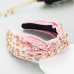 Fashionable gold velvet hand sewn full diamond hairband