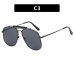 European and American Toad Mirror Women's Metal Large Frame Sunglasses