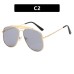 European and American Toad Mirror Women's Metal Large Frame Sunglasses