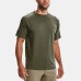 Men's loose round neck breathable elastic running training fitness short sleeved quick drying clothes