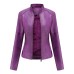 European size women's leather jacket women's motorcycle jacket standing collar leather jacket