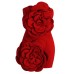 Red strapless skirt three-dimensional flower dress