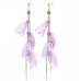 Handmade fabric pearl earrings female super fairy long tassel earrings