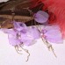 Handmade fabric pearl earrings female super fairy long tassel earrings