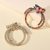 Colorful geometric crystal imitation pearl vintage earrings